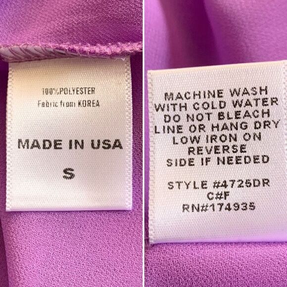 RENEE C. Semi Sheer Asymmetric Midi‎ Caftan Dress in Lavender Size S - Picture 9 of 12